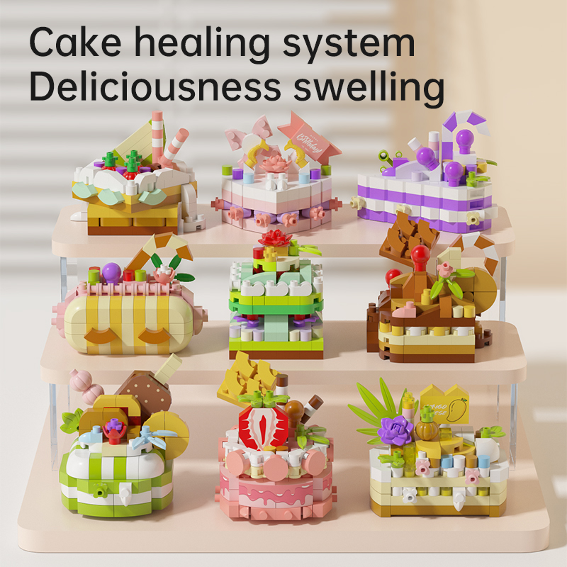 Junk Food Snacks - Delicious Dessert Cake Constructor Block,Strawberry Fruit