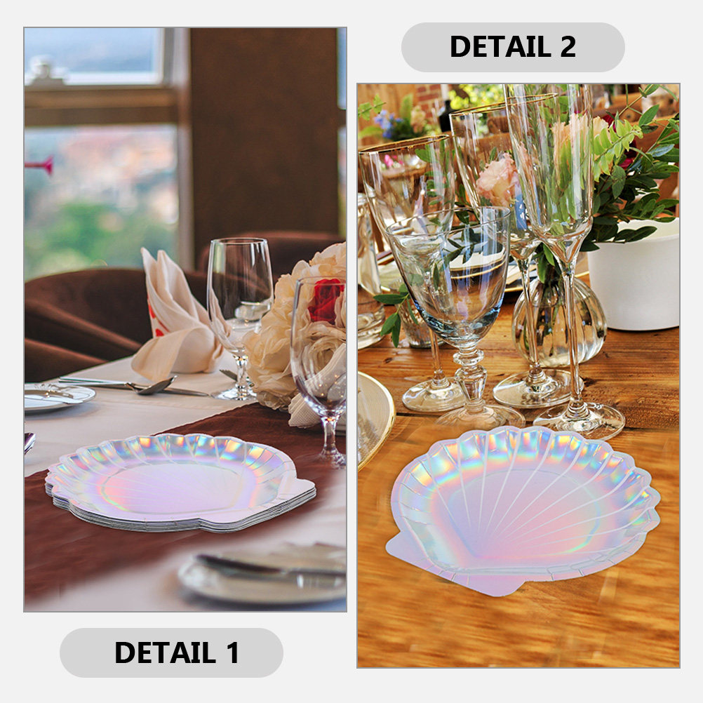 Food Snacks Party - 16pcs Paper Shell Plate Mermaid Theme