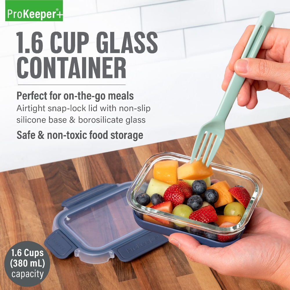 2 Pack 1.6 Cup Glass Food Stor - огляд і ціна Food Packed Snacks