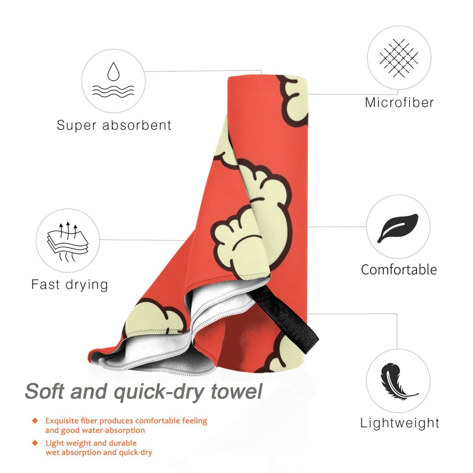 Popcorn Pattern Beach Towel Qu - огляд і ціна Foody Snacks