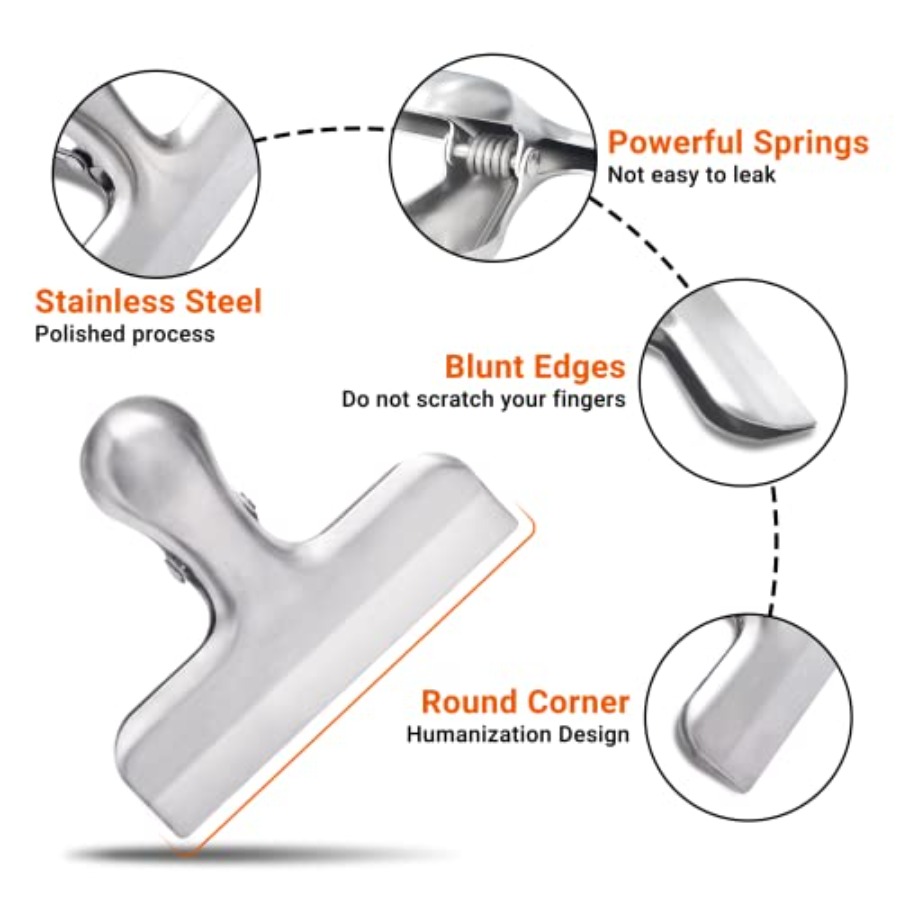 6 Pack Bag Clips, Stainless St - огляд і ціна Food Packed Snacks