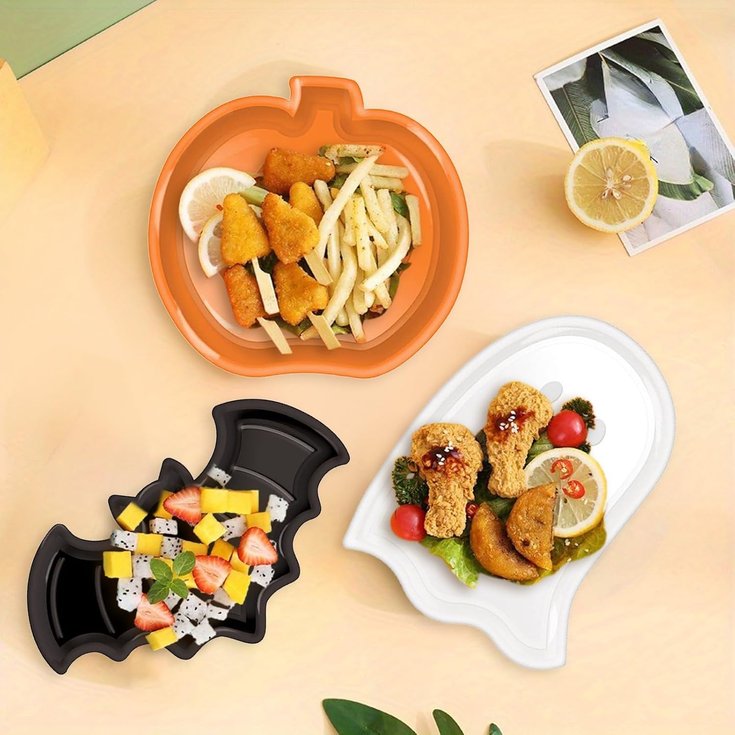 Reusable Halloween Plates Set  - огляд і ціна Food Snacks Party