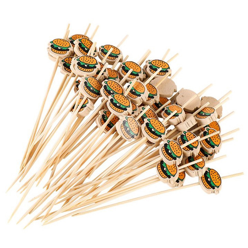 100Pcs Hamburger Garnish Bambo - огляд і ціна Food Snacks Party