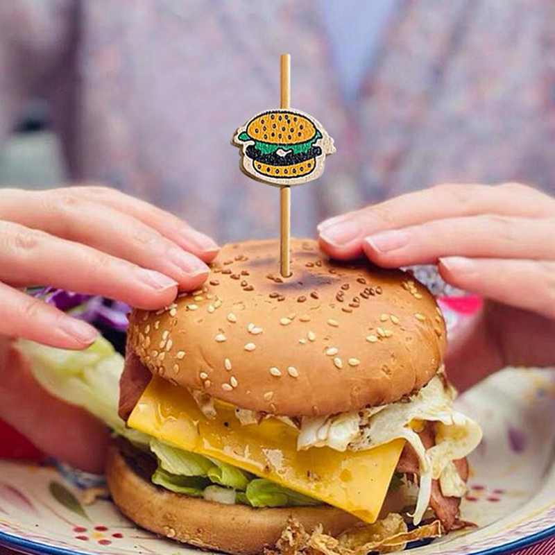 100Pcs Hamburger Garnish Bambo - огляд і ціна Food Snacks Party
