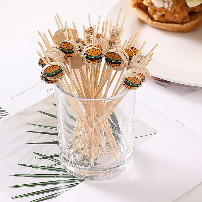100Pcs Hamburger Garnish Bambo - огляд і ціна Food Snacks Party