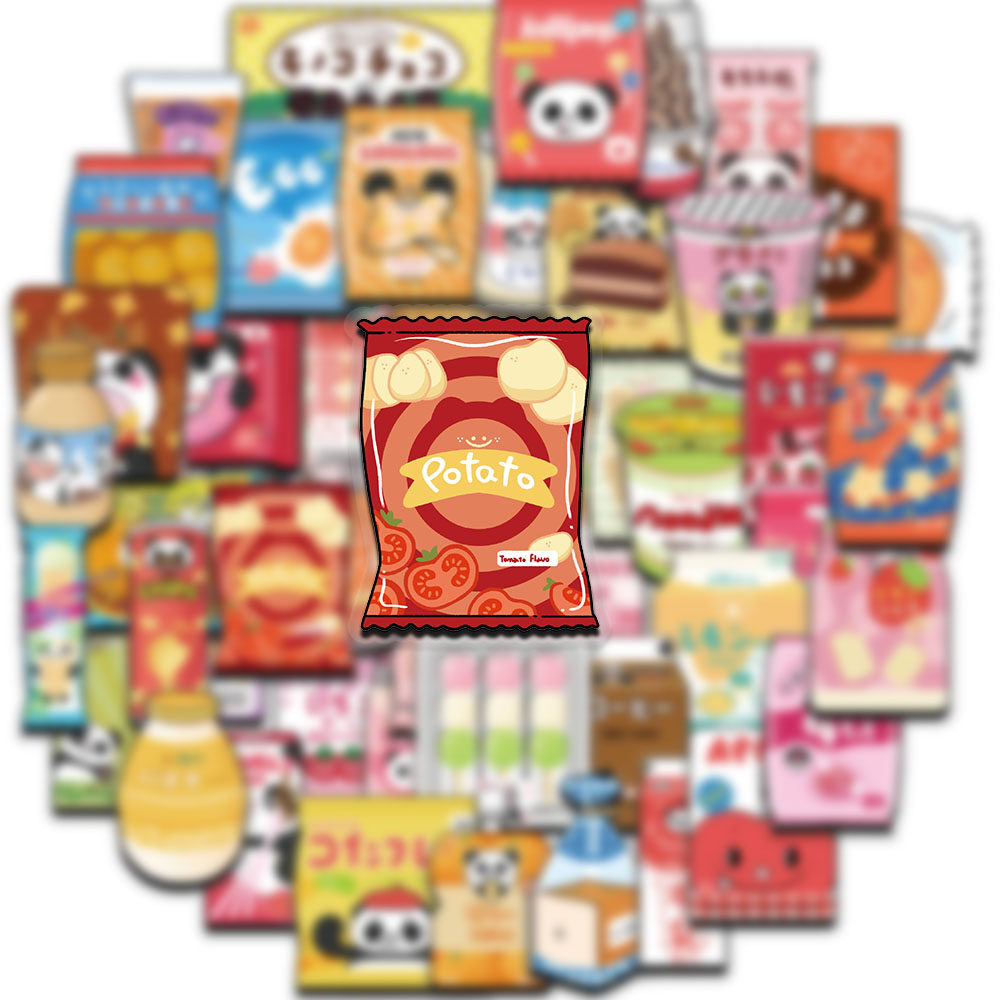 50pcs Food Stickers for Snack  - огляд і ціна Food Snacks Party