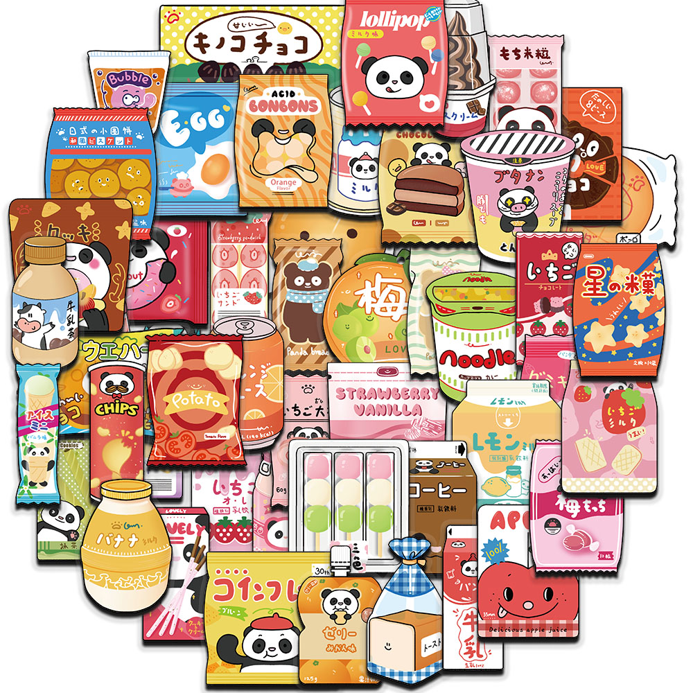 50pcs Food Stickers for Snack  - огляд і ціна Food Snacks Party