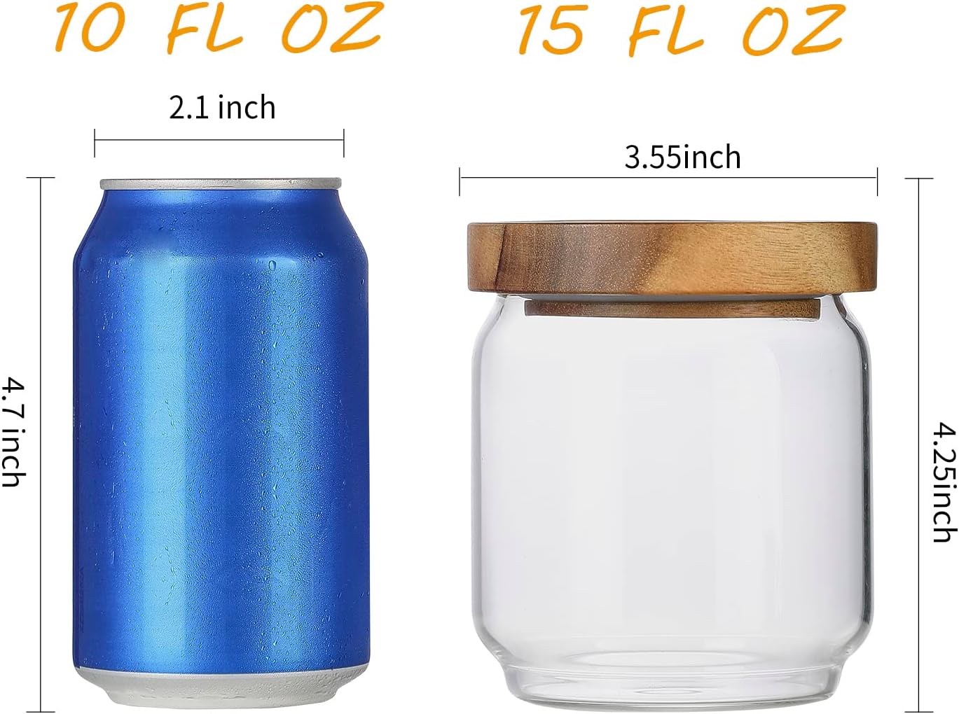 4 Pack 15oz Clear Glass Jars w - огляд і ціна Food Packed Snacks